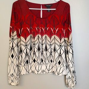 Size 2 WHBM blouse. Geo pattern